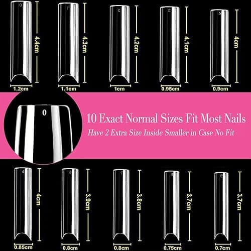 UNA GELLA Nail Tips Square XXL Tips 120 PCS No C Curve Gel Tips Extra Long Square Straight Nails Half Fake Nail Tips No Trace for Acrylic Nail Tips for Home DIY with Box - Half Straight thumbnail 7