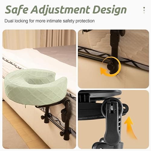 Massage Headrest for Bed, Head Holder & Face Cradle with Face Down Pillow | Extra Pillow Cover & 50 Disposable Cradle Covers, Armrest Kit with Massage Pillow, Portable Massage Table for 6-17" Mattress thumbnail 9
