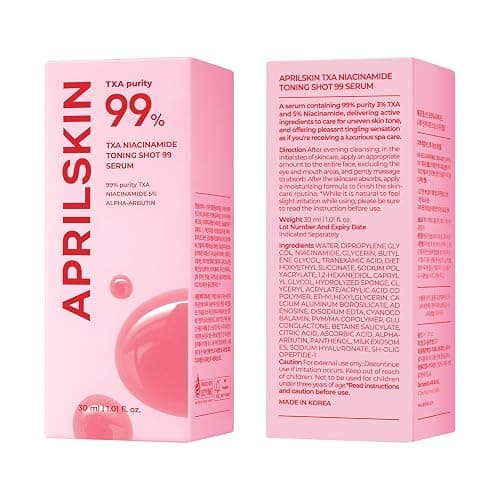 APRILSKIN TXA Niacinamide Toning Shot 99 Spicule Facial Serum｜Skin Booster Serum for Brightening and Pore Care｜99% High-Purity Tranexamic Acid 3% + Niacinamide 5%｜Korean Skin Care｜1.01 fl. oz. thumbnail 9