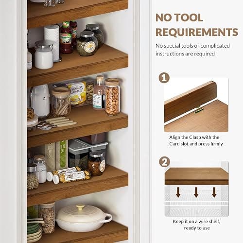 Gashell Wire Shelf Covers, Bamboo Wire Rack Covers for Pantry, Closet (4pcs, 24" W x 16" D) thumbnail 4