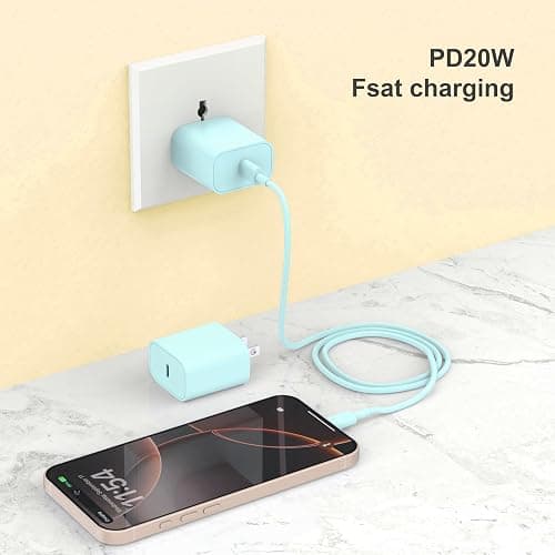 USB C Charger for iPhone 17/16/15[MFI Certified] 20W iPhone Fast ChargerBlock with 6FT 2Pack USB C Cable foriPhone 17/17 Pro Max/16/16 ProMax/15 Series thumbnail 6
