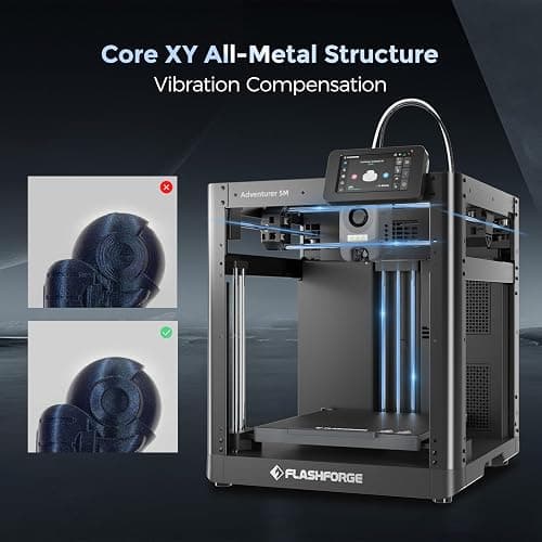 FLASHFORGE Adventurer 5M 3D Printer with Fully Auto Leveling, Max 600mm/s High Speed Printing, 280°C Direct Extruder with 3S Detachable Nozzle, CoreXY All Metal Structure, Print Size 220x220x220mm thumbnail 8