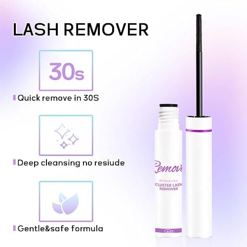 GAQQI Lash Cluster Glue + Remover Set, Lash Bond and Seal Waterproof, Long Lasting Eyelash Glue Strong Hold, Gentle Eyelash Remover for DIY Use (2Pcs Set) thumbnail 6