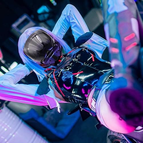 Zhongren LED Cyberpunk Mask for Men Face Mask Detachable for Holloween Cosplay Costume Holiday Party Tactical Movie Prors thumbnail 3