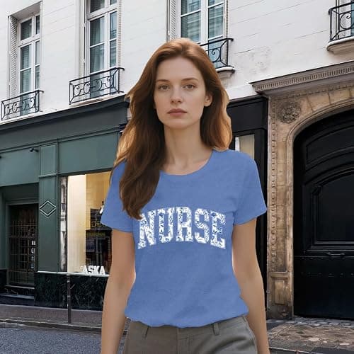 sallrue Nurse Shirt for Women School Registered Nurse Week T-Shirt Nursing Life Tees Tops thumbnail 2