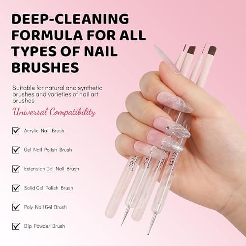 Aokitec Acrylic Nail Brush Cleaner: 60 ml Acrylic Brush Monomer Liquid Cleaner Castor Oil Nail Brush Cleaner Conditioner Restorer, Effective Cleaning & Care for Nail Techs and DIY thumbnail 8