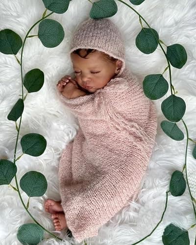 Anano Black Reborn Baby Dolls Girl, 19 in Realistic Baby Doll, Silicone Babys Doll, Black Silicone Reborn Dolls, African American Newborn Babies Brown Skin with Accessories thumbnail 8