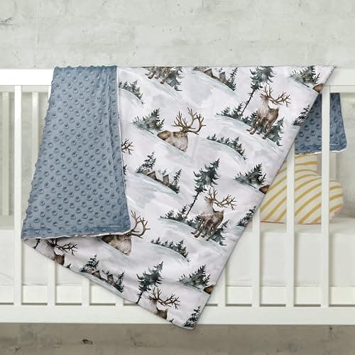 Baby Blankets for Boys and Girls, Deer Super Soft Nursery Minky Blanket for Newborn Baby, Double Layer with Dotted Backing, Essentials Receiving Bed Throw Blanket Crib Shower Gifts, 30 x 40 Inch thumbnail 2