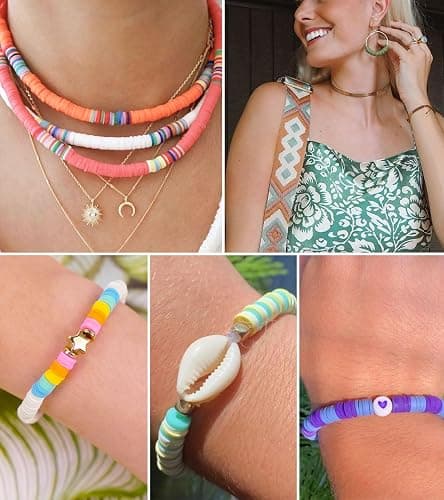 Gionlion Clay Beads Bracelet Making Kit, Pack 2 Boxes Preppy Letter Spacer Beads and Charms Kit for Friendship Jewelry Making, Arts and Crafts Gifts for Girls Ages 8-12 thumbnail 4