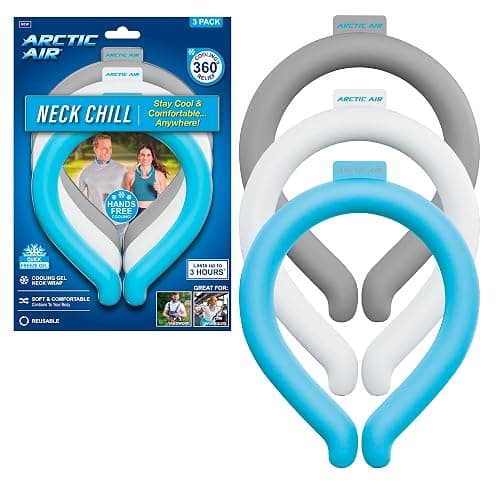 Arctic Air Neck Chill, Neck Cooling Tube, Hands Free Cooling, Quick Freeze Gel, Wearable Body Coolers for Hot Weather, Reusable, Adjustable Fit, 3 Pack - Image 1