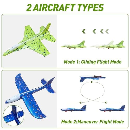 3 Pack Airplane Launcher Toys, 13.2 inch LED foam 2025 F-15 Eagle fighter jet ＆ Glider Catapult Plane for Boys, Flying Toys Christmas Birthday gifts for Boys Girls 4 5 6 7 8 9 10 11 12 Year Old thumbnail 6