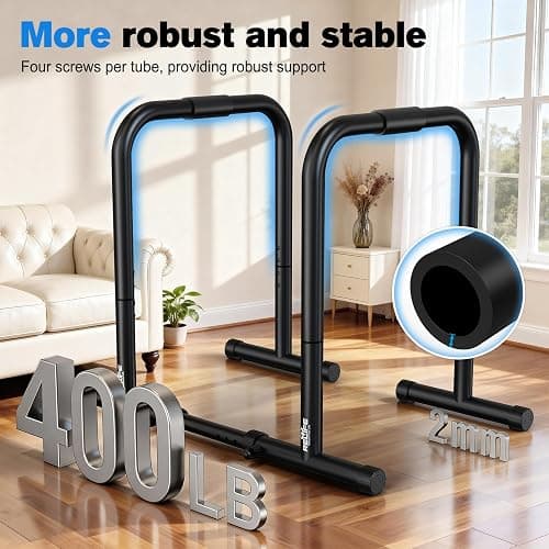 RELIFE REBUILD YOUR LIFE Dip Station Functional Heavy Duty Dip Stands Fitness Workout Dip bar Station Stabilizer Parallette Push Up Stand thumbnail 4