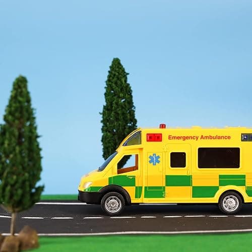 D.A.Y. Republic UK 1:40 Scale Emergency Ambulance Toy With Flashing Lights & Sounds, Friction Powered Play Vehicle, for Boys and Girls thumbnail 7