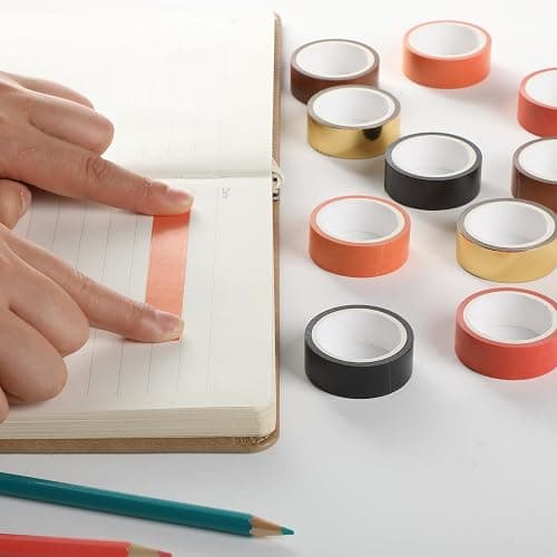 Mr. Pen- Washi Tape Set, 10 Rolls, 5 Yards/Roll, Washi Tape for Scrapbook | Arts, Crafts, Journals and Planners, Fiery Horizon thumbnail 7