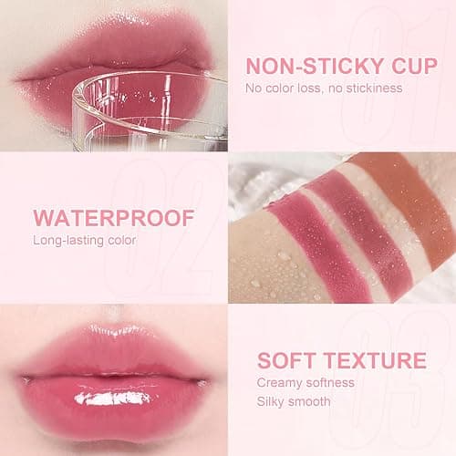 6pcs Lip Gloss Oil Set, Mini Hydrating Lip Glow Oil Lip Gloss, Lipgloss Lipoil Set for Women Girls Teens, Tinted Plumping Fat Lip Oil Lip Balm for Dry Lips Nourishing (SET A) thumbnail 5