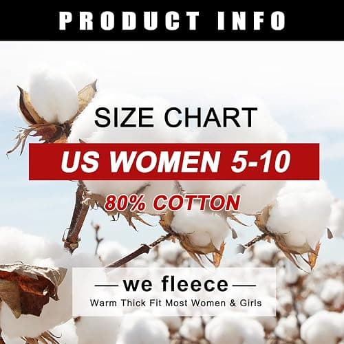 we fleece 5 Pairs Warm Knee High Socks for Women-Thermal Cotton Socks for Hiking,Work,Winter,Gifts thumbnail 6