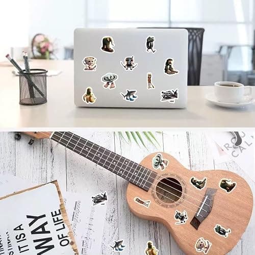 500PCS Small Brainrot Stickers Tung Tung Tung Sahur 1" Tall Tralalero Tralala Italian Brain Rot Sticker for Water Bottle, Laptops, Kids Party Favors thumbnail 8