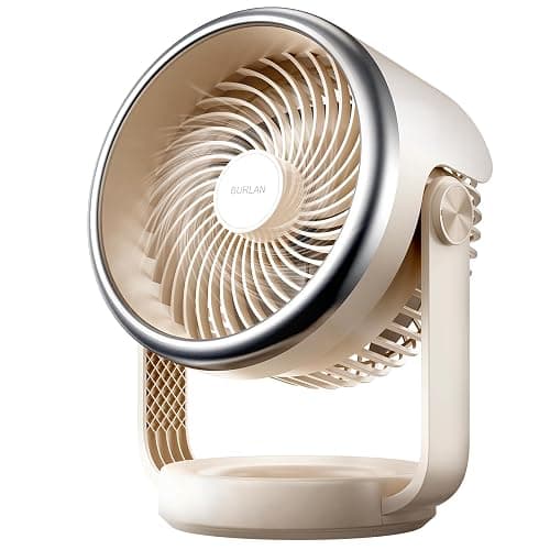 BURLAN Quiet Desk Fan for Bedroom, Battery Powered Personal Fan Portable | Rechargeable Air Circulator 110° Tilt Oscillating Fan for Indoor Outdoor Camp Travel,10-Inch, 4-Speed, 70ft Strong Airflow - Image 1