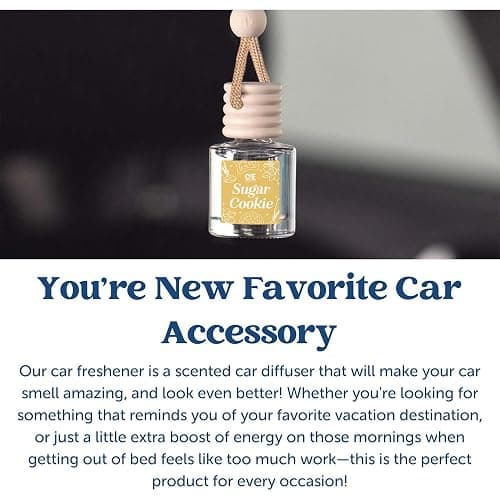 CANDECraftCo Car Air Hanging Fragrance Oil, Car Auto Freshener for Essential Oils, Scents Fragrance Aromatherapy Automobile Diffuser, Long Lasting (Cinnamon Sugar + Sugar Cookie) thumbnail 3