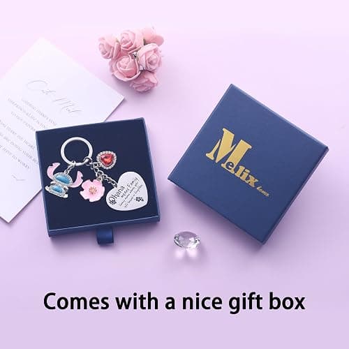 Cute Keychain Ohana Means Family Friendship Gifts For Daughter Teens Girls | Gift for Birthday Christmas 316L Stainless Steel Highly Polished Engraved Heart Keychain with Gift Box thumbnail 3