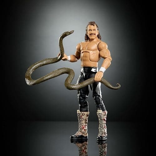 Mattel WWE Elite Collection Action Figure & Accessories, Premium Live Event Jake “The Snake” Roberts Set, Wrestlemania with Sam Roberts Build-A-Figure Parts thumbnail 2