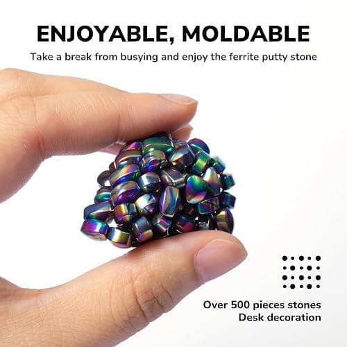 Over 500 Colorful Weak Magnetic Ferrite Putty Stones Desk Fidget Toys for Adults. thumbnail 3