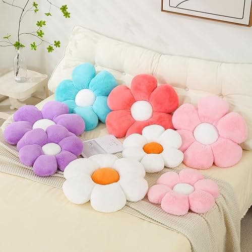 CANGHI Flower Pillow,Pink 15.7" Decorative Throw,Daisy Pillow | Soft plush daisy cushion with PP cotton filling, cute aesthetic decor for sofa, couch, bed, bedroom, living room thumbnail 6