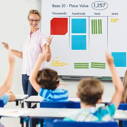Simply magic 131 PCS Jumbo Magnetic Base Ten Blocks for Math, Math Cubes | Base 10 Math Manipulatives 1st 2nd 3rd Grade, Number Blocks Kindergarten, Place Value Blocks K-3, Counting Blocks for Kids thumbnail 7