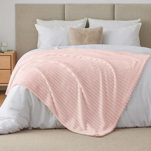 BEDELITE Pink Fleece Throw XL Blanket, Fluffy Blanket for Couch, 50x70 | Soft Warm Plush Cozy Blanket, Fuzzy Blanket for Sofa Bed Bedroom Living Room Decor, Couverture, Gifts for Women Men Friends thumbnail 9