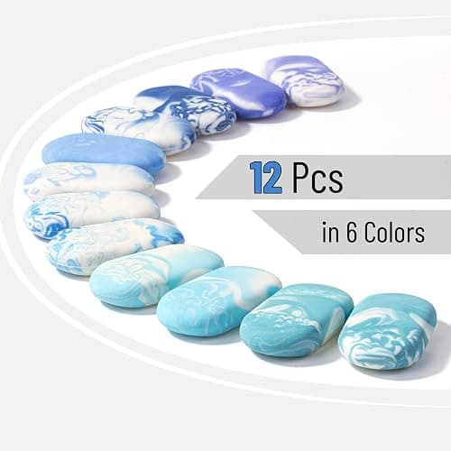 Mr. Pen- Marble Pencil Erasers, 12 Pack, Ocean Breeze Colors, No Smudge Mr Pen Erasers for Pencils thumbnail 4