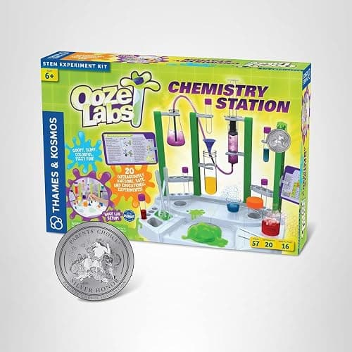 Thames & Kosmos Ooze Labs Chemistry Station Science Experiment Kit, 20 Non-Hazardous Experiments Including Safe Slime, Chromatography, Acids, Bases & More, Multi-Color thumbnail 10
