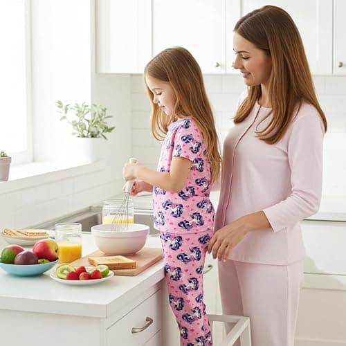 PATPAT Bamboo Viscose Pajamas Sets for Boys Girls Kids Toddler, 3 Pack Shorts & Pants Sleepers, Ultra-soft Snug Fit Pjs 2-12Y thumbnail 4