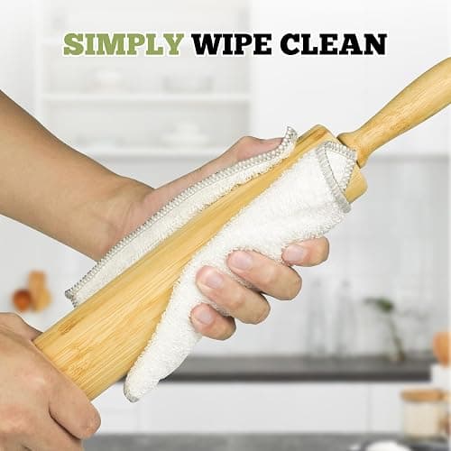 17.5 inch Wooden Rolling Pin for Baking - Long Dough Roller for All Baking Needs thumbnail 5