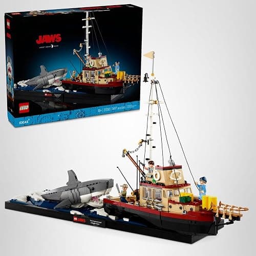 LEGO Ideas Jaws Set - Diorama Kit for Fans of the Classic Movie - Shark Toy - Movie Memorabilia Gift for Adults - Includes Orca Boat and Chief Brody, Hooper and Quint Minifigures - 21350 thumbnail 8