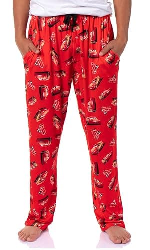 Disney Cars Men's Lightning McQueen with Logo Design AOP Adult Lounge Sleep Pajama Pants - Image 1