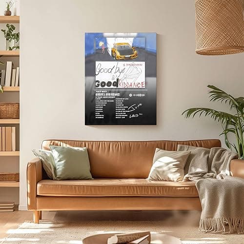Juice WRLD Canvas Wall Art Goodbye & Good Riddance 5-Year Anniversary Special Edition Rap Album Cover Poster, Exclusive Music Prints for Bedroom Game Room Living Room Bar Studio, Framed 11x14inch thumbnail 6