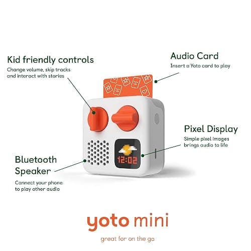 Yoto Mini (2024 Edition) + Make Your Own Card – Kids Screen-Free Bluetooth Audio Player, All-in-1 Travel Device Plays Stories Music Podcast Radio Ok-to-Wake Clock, Use as Speaker or with Headphones thumbnail 3