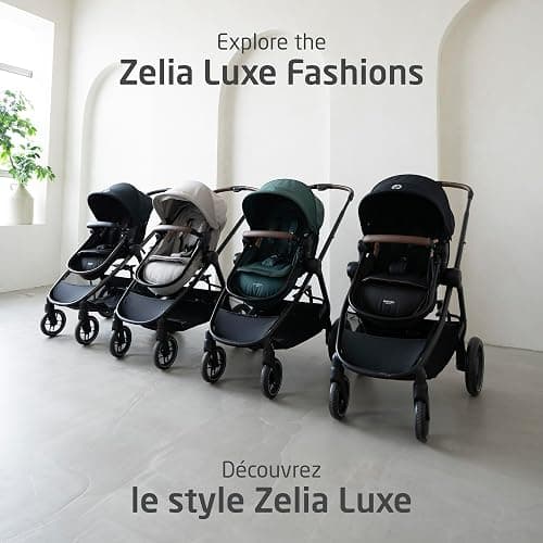Maxi-Cosi New Generation Zelia Luxe 5-in-1 Modular Travel System, Carriage Mode, Reversible Toddler Seat, Mico Infant Car Seat (included), Enhanced All-Terrain Wheels, Use from Birth – Bassalt Black thumbnail 9