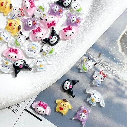 Akutoer 70PCS Kawaii Nail Art Charms 3D Cute Cat Resin Jelly Gummy Sweet Candy Slime Making Ornament Nail Decoration Accessories for DIY thumbnail 3