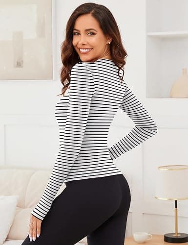 Rapbin Thermal Shirts for Women Long Sleeve Tops Ladies Fleece Undershirt for Winter Cold Weather with Thumb Holes XS-L thumbnail 4
