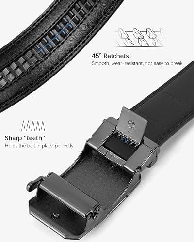 BOSTANTEN Mens Belt Leather Ratchet Belt For Men Dress and Casual with Adjustable Buckle, Trim to Fit thumbnail 8