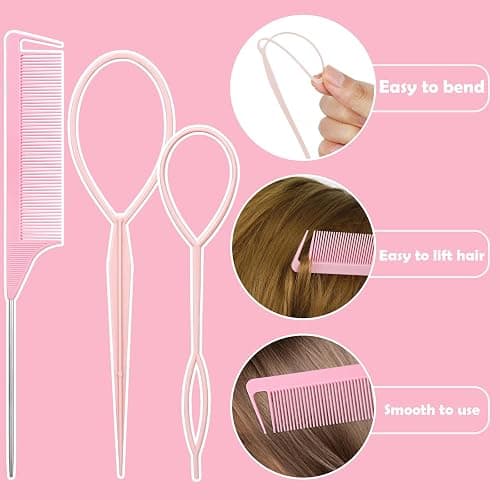 auroray Hair Accessories for Girl, 1543 Pcs Elastic Hair Rubber Bands Set 20 Colors Elastic Hair Ties with Organizer Box Cotton Baby Hair Ties, Hair Tail Tools, Rat Tail Comb, Butterfly Hair Clips - Multicolor thumbnail 5