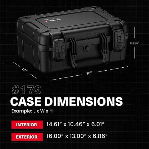 Condition 1 16" Pistol Case, Model 179, Heavy Duty Waterproof Hard Gun Case | With Slot Mag, Waterproof Hard Gun Case, TSA Approved Latches, GORE-TEX Automatic Air Valve, 16" x 13" x 6.86", Made in USA thumbnail 2