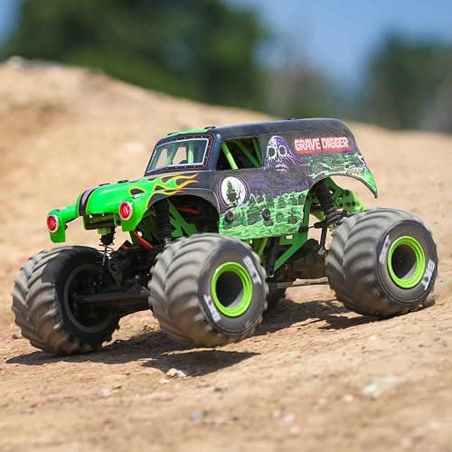 Losi 1/18 Mini LMT Grave Digger 2S 4X4 RTR Brushed Monster Truck Battery & Charger Included Green LOS01026T1 thumbnail 8