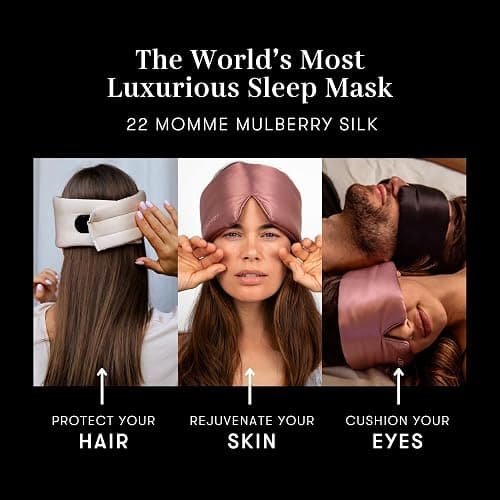 DROWSY Silk Sleep Mask - Face-Hugging, Padded Cocoon for Luxury Sleep in Total Darkness - 100% Pure Mulberry Silk (Black Jade) thumbnail 5