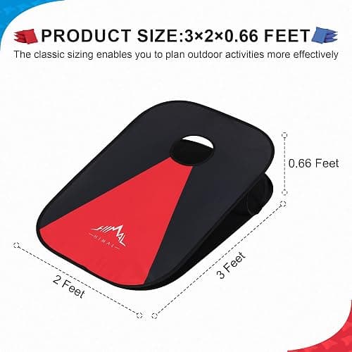 Himal Collapsible Portable Corn Hole Boards with 8 Cornhole Bean Bags (3 x 2-feet) thumbnail 2