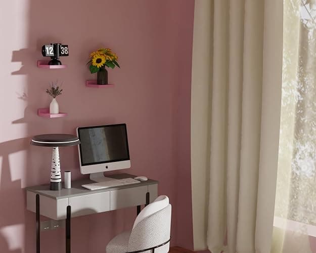 QsQueen Small Floating Shelves Mini Shelves Hanging Display 5 Inch Wall Shelf for Bathroom Livingroom Bedroom,3 Pack, with 2 Types of Installation, Great for Room Decor - Pink thumbnail 6