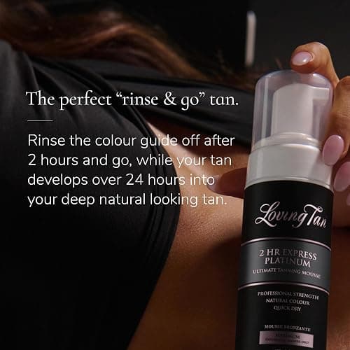 Loving Tan Platinum 2 HR Express Self Tanning Mousse, Darkest Shade Yet - Streak Free, Professional Quality Sunless Tanner- 10+ Applications per Bottle, Cruelty Free, Naturally Derived DHA, 6.7 Fl Oz thumbnail 8