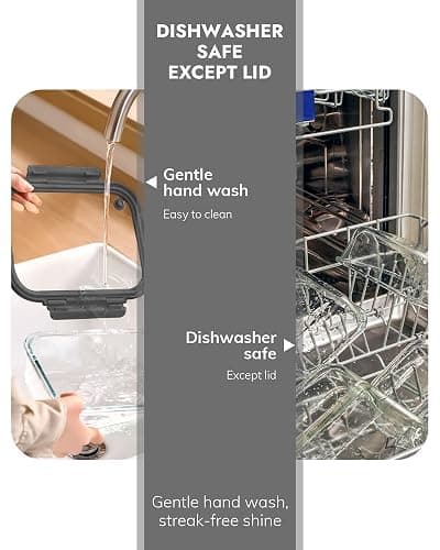 BOROHOUSE 10-Pack Glass Food Storage Containers with Tempered Lids – Borosilicate, Airtight, Oven-Safe (-4°F~950°F), BPA-Free, 4.4 & 1.6 Cup, Leak-Proof, Dishwasher Safe (Gray) thumbnail 6