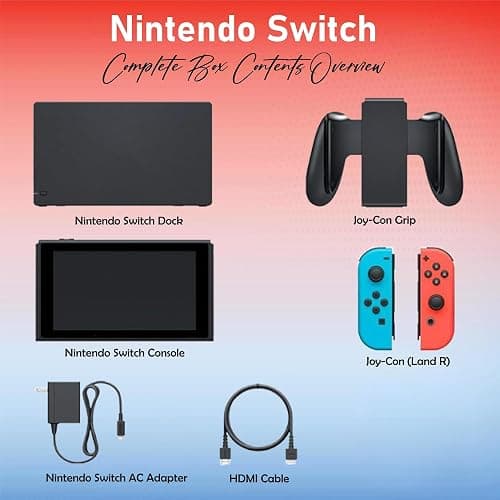 Nintendo Switch with Neon Blue and Neon Red Joy‑Con V2 (Red & Blue Switch) thumbnail 2